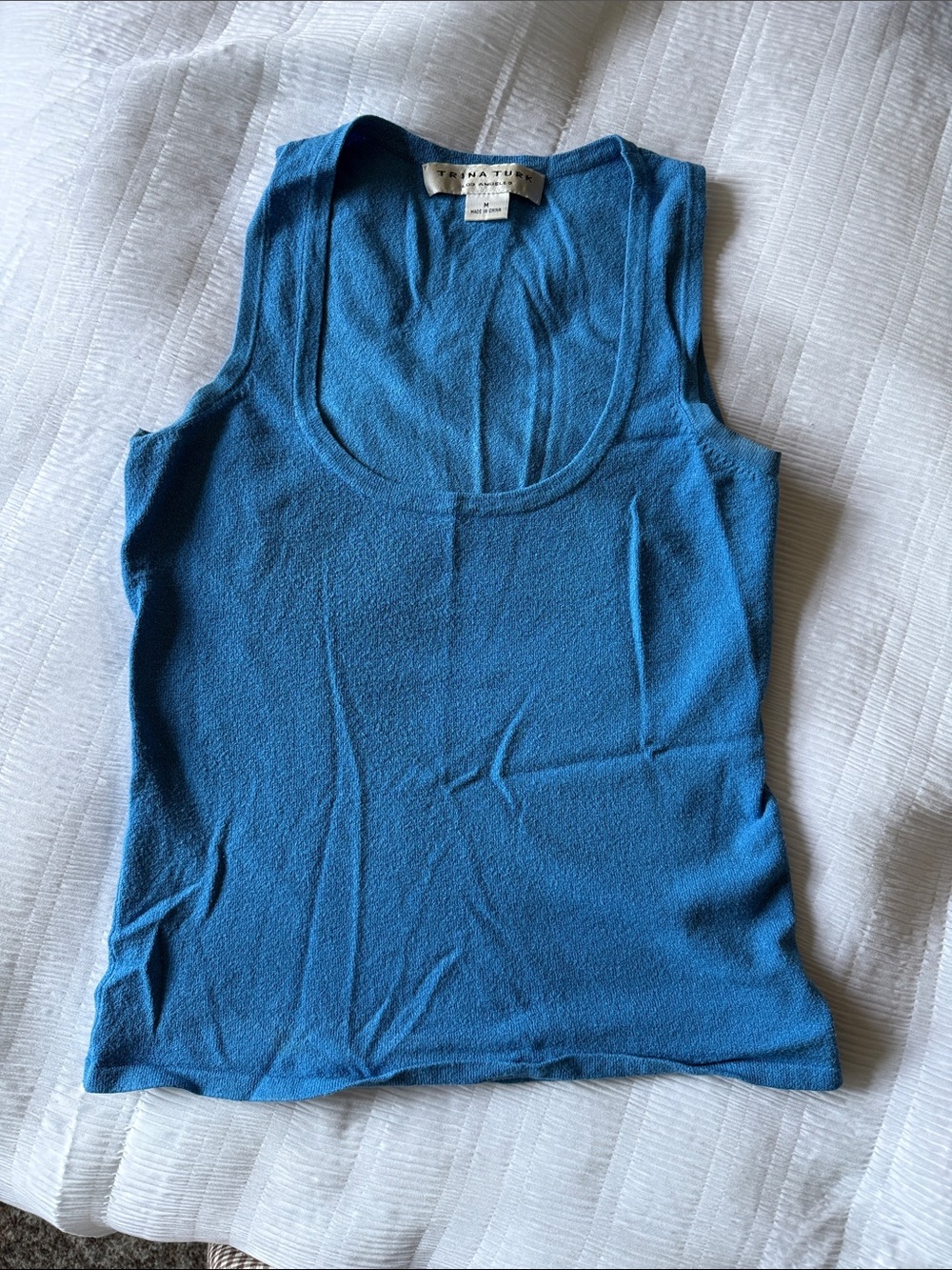 Trina Turk Blue Scoop Neck Tank Top
